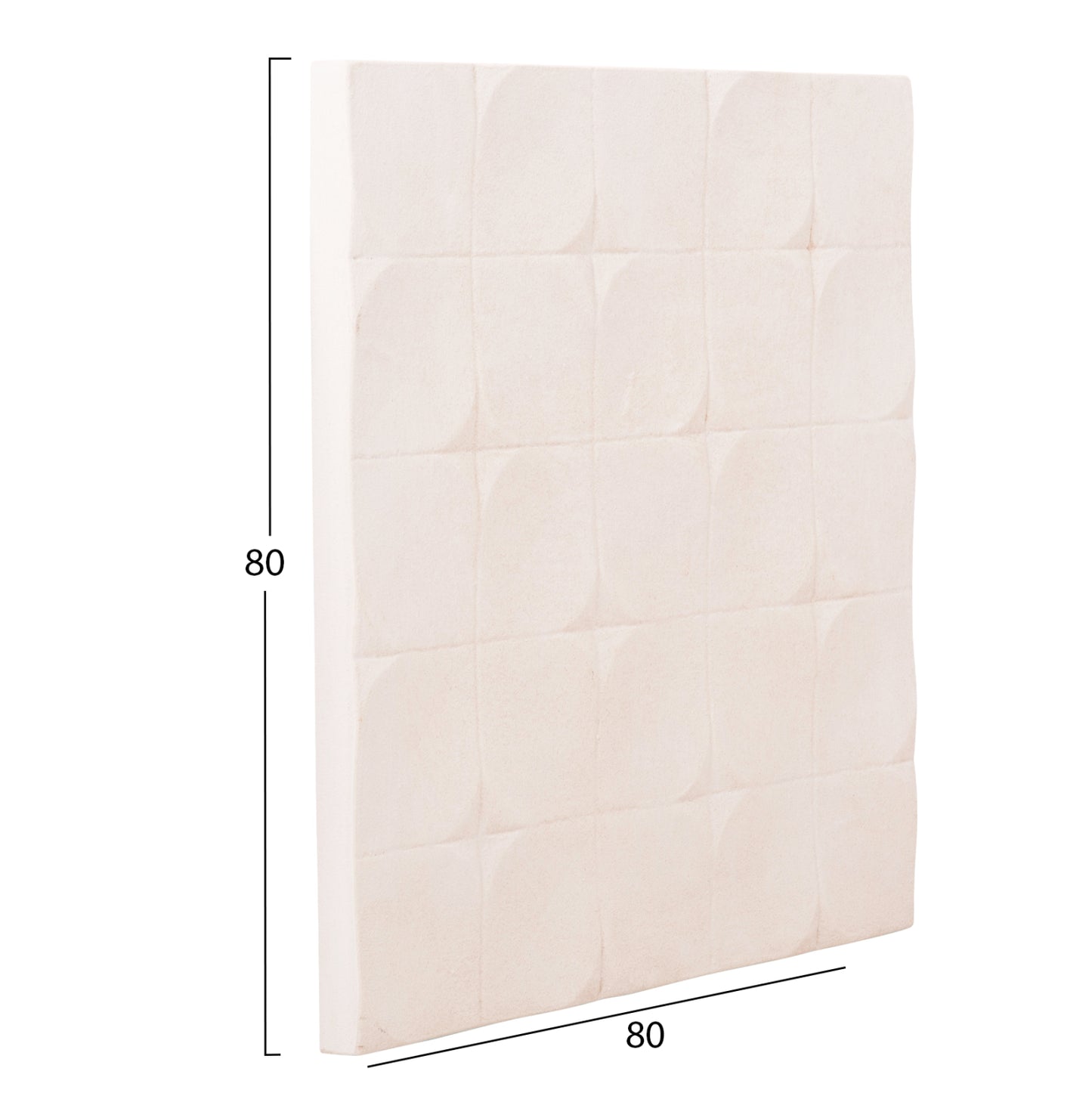 ΠΙΝΑΚΑΣ ΤΕΤΡΑΓΩΝΟΣ SANTORINI MDF ΣΕ ΥΠΟΛΕΥΚΟ ΧΡΩΜΑ 80x4,5x80
