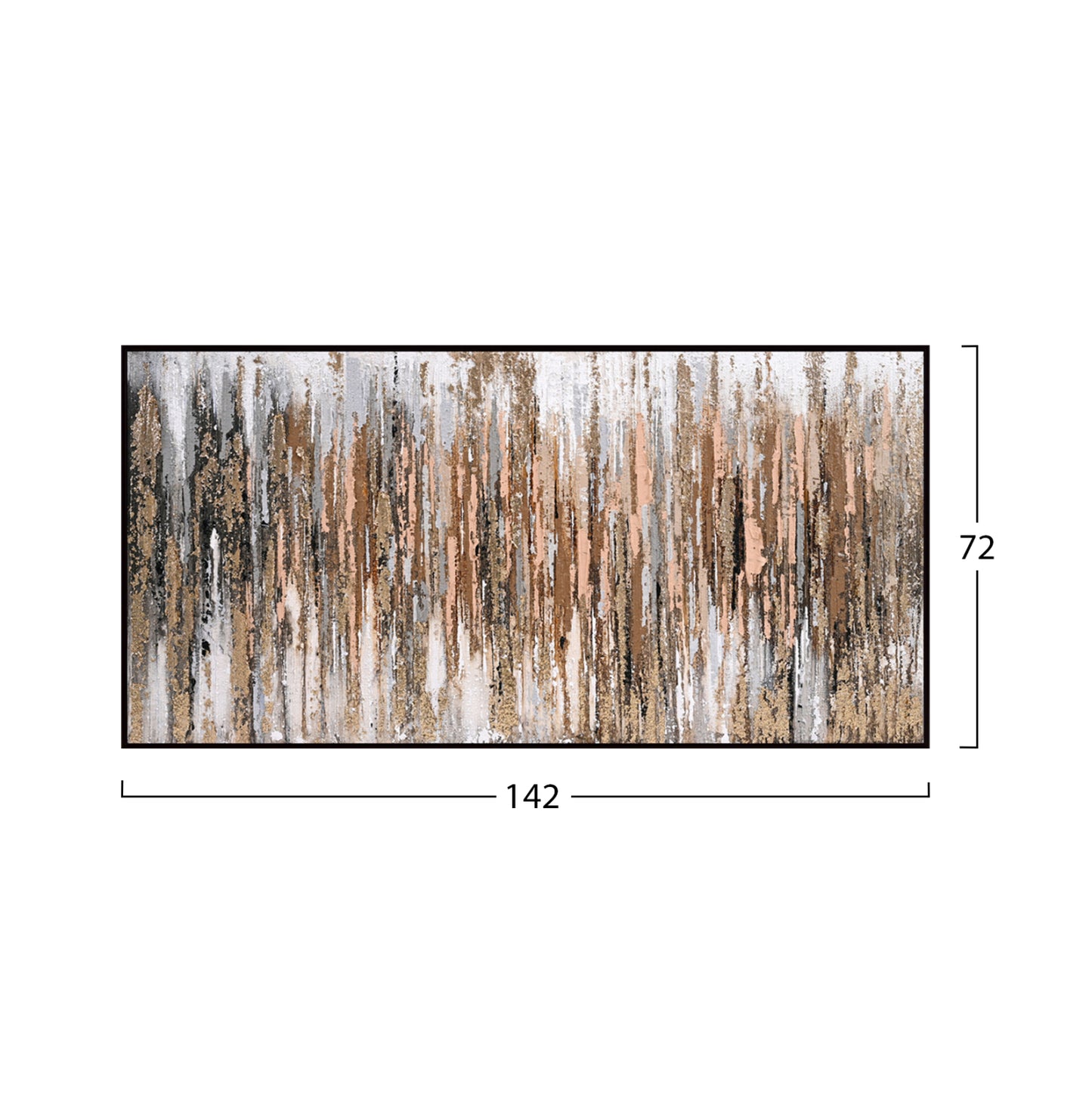 WALL DECORATION SEDIMENT WITH BLACK FRAME CANVAS 142x4.5x72