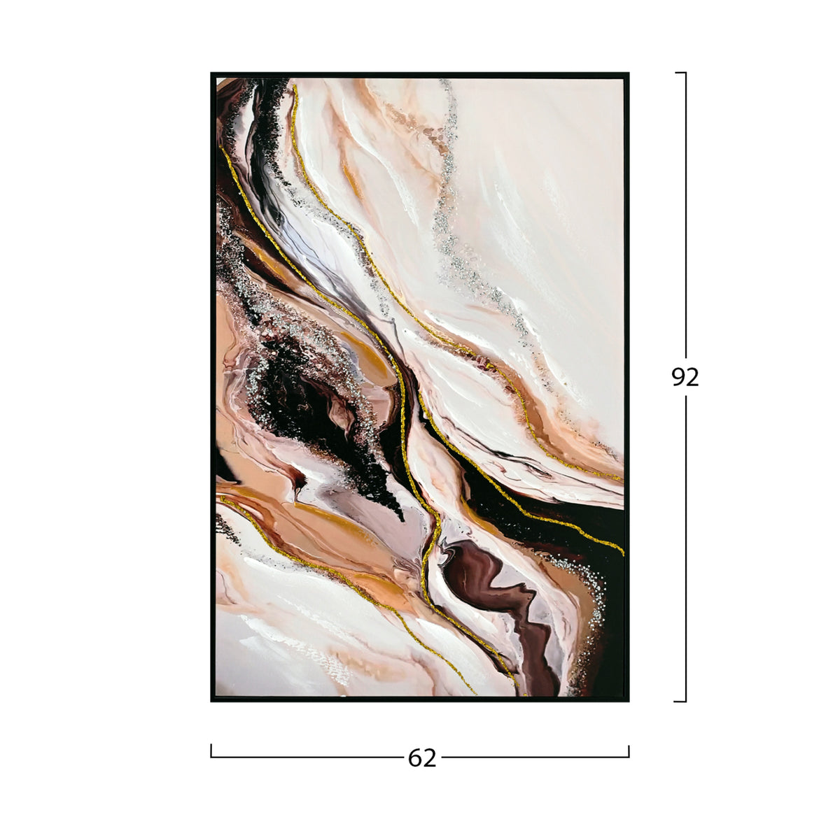 ΠΙΝΑΚΑΣ TOIXOY ΜΕ ΚΟΡΝΙΖΑ ΜΑΥΡΗ ΚΑΜΒΑΣ ΕΚΤΥΠΩΣΗ ABSTRACT 62x4x92
