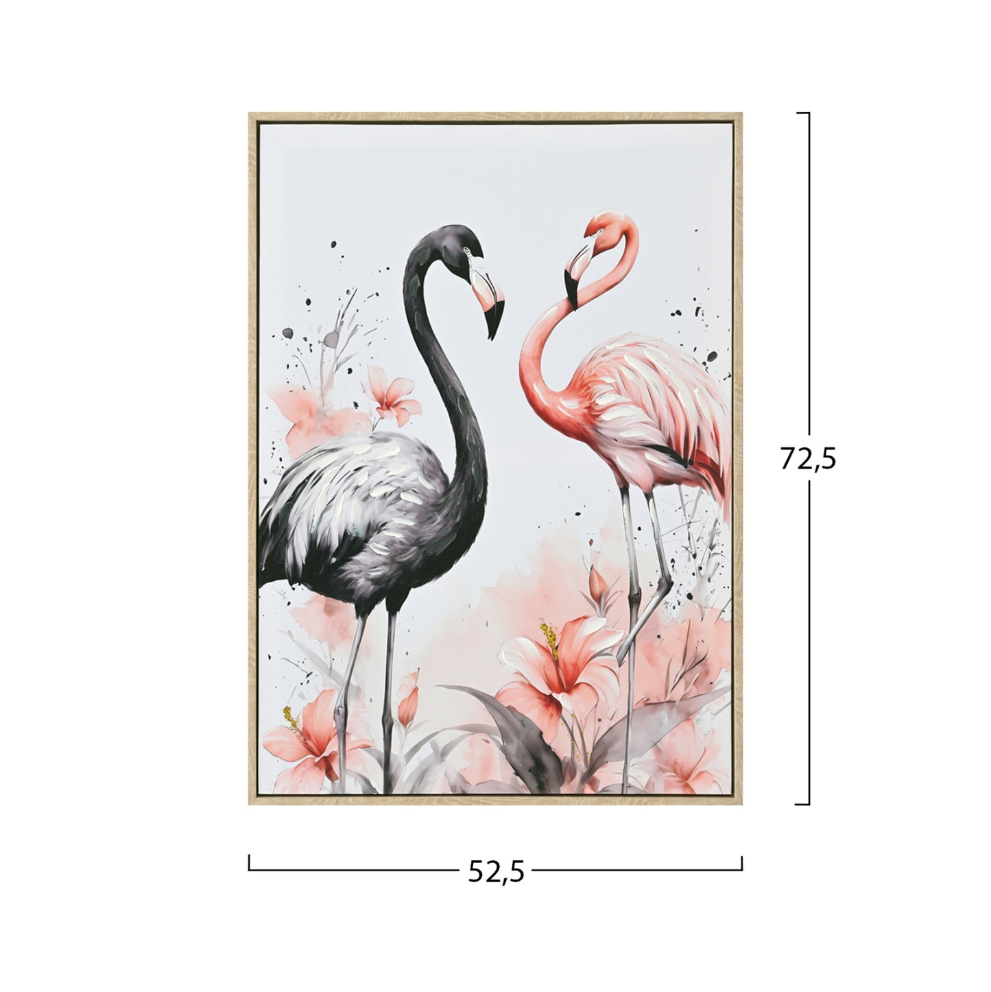 ΠΙΝΑΚΑΣ TOIXOY FLAMINGOS ΜΕ ΚΟΡΝΙΖΑ ΜΠΕΖ ΚΑΜΒΑΣ ΕΚΤΥΠΩΣΗ 52,5x2,8x72,5