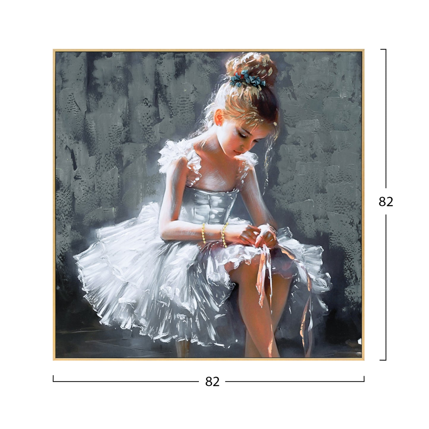 WALL ART ONNANOKO WITH BEIGE FRAME CANVAS PRINT 82x4.5x82