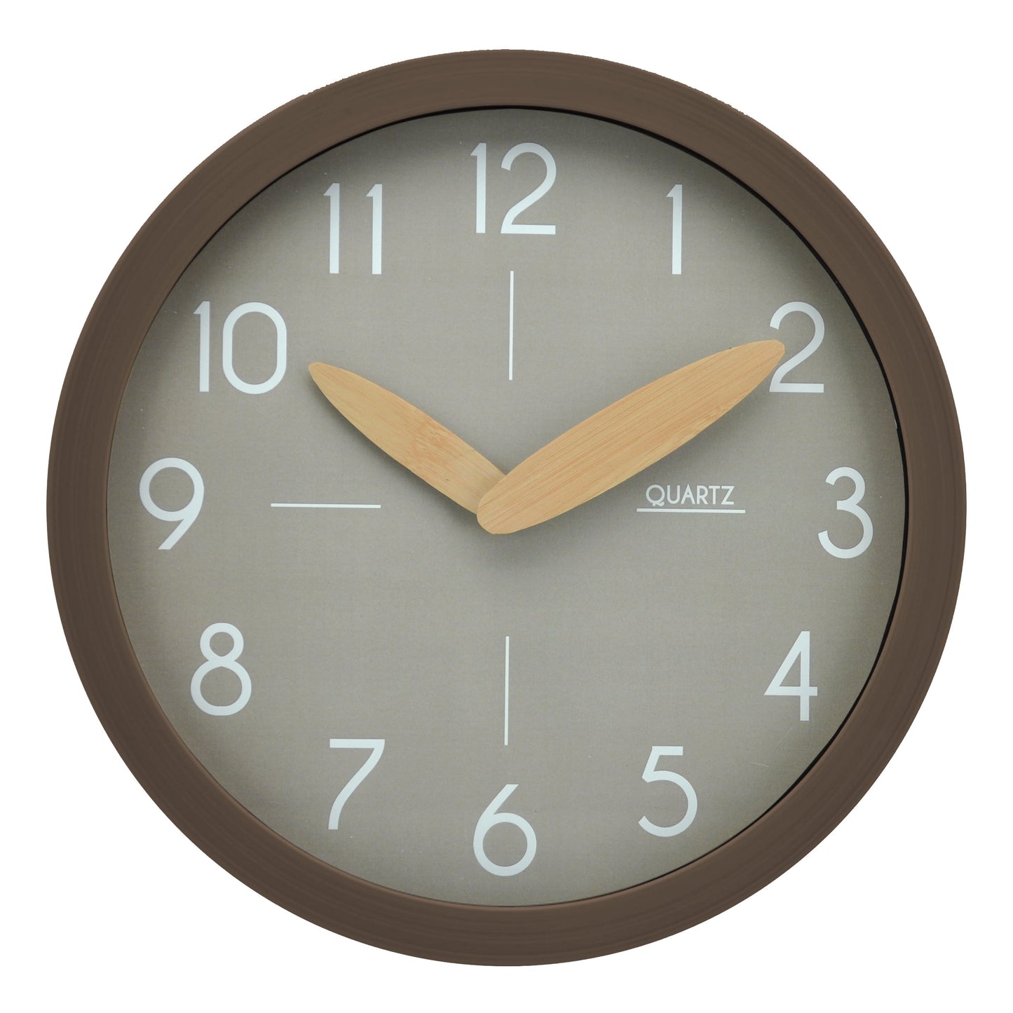 Πλαστικό Ρολόι Τοίχου Γκρι με Μαύρο Ξύλινο Πλαίσιο 30x4.1εκ