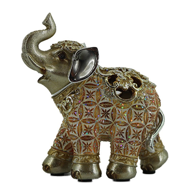 Διακοσμητικό Polyresin Ελέφαντας Σομόν/Ασημί 12x5x12