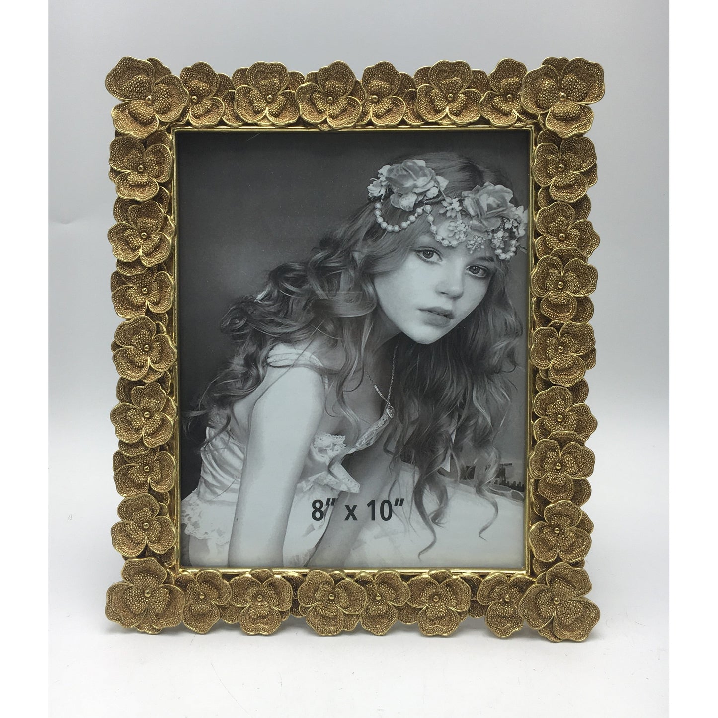 Κορνίζα Polyresin Χρυσή Ανάγλυφη Λουλούδια 20×25εκ