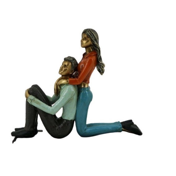 Διακοσμητικό Πολυεστερικό Ερωτευμένο Αγκαλιασμένο Ζευγάρι 27x7x22