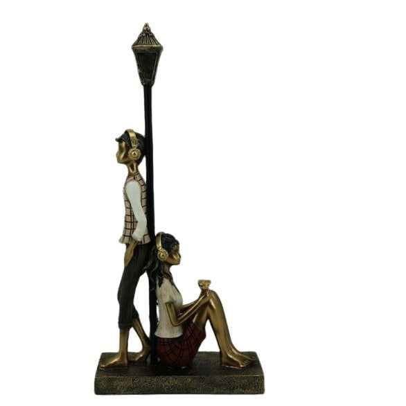 Διακοσμητικό Πολυεστερικό Ζευγάρι με Ακουστικά Μουσικής 18x6x37