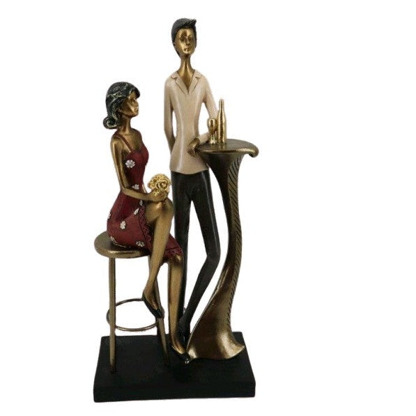 Διακοσμητικό Πολυεστερικό Ζευγάρι σε Βραδινή Έξοδο 15x9x32