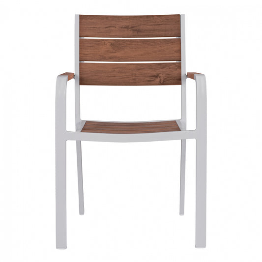 ΠΟΛΥΘΡΟΝΑ ΑΛΟΥΜΙΝΙΟΥ SAGA ΛΕΥΚΗ ΜΕ POLYWOOD 55x56x85