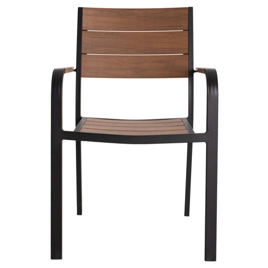ΠΟΛΥΘΡΟΝΑ ΑΛΟΥΜΙΝΙΟΥ SAGA ΜΑΥΡΗ ΜΕ POLYWOOD 56x55x85,5