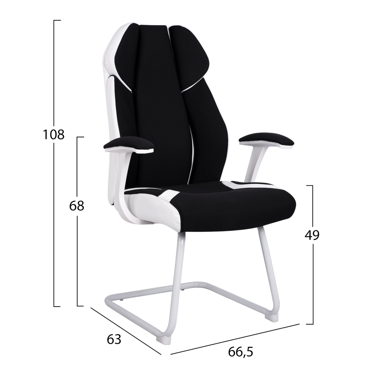 ZAHARA ARMCHAIR IN BLACK AND WHITE 66.5x63x108