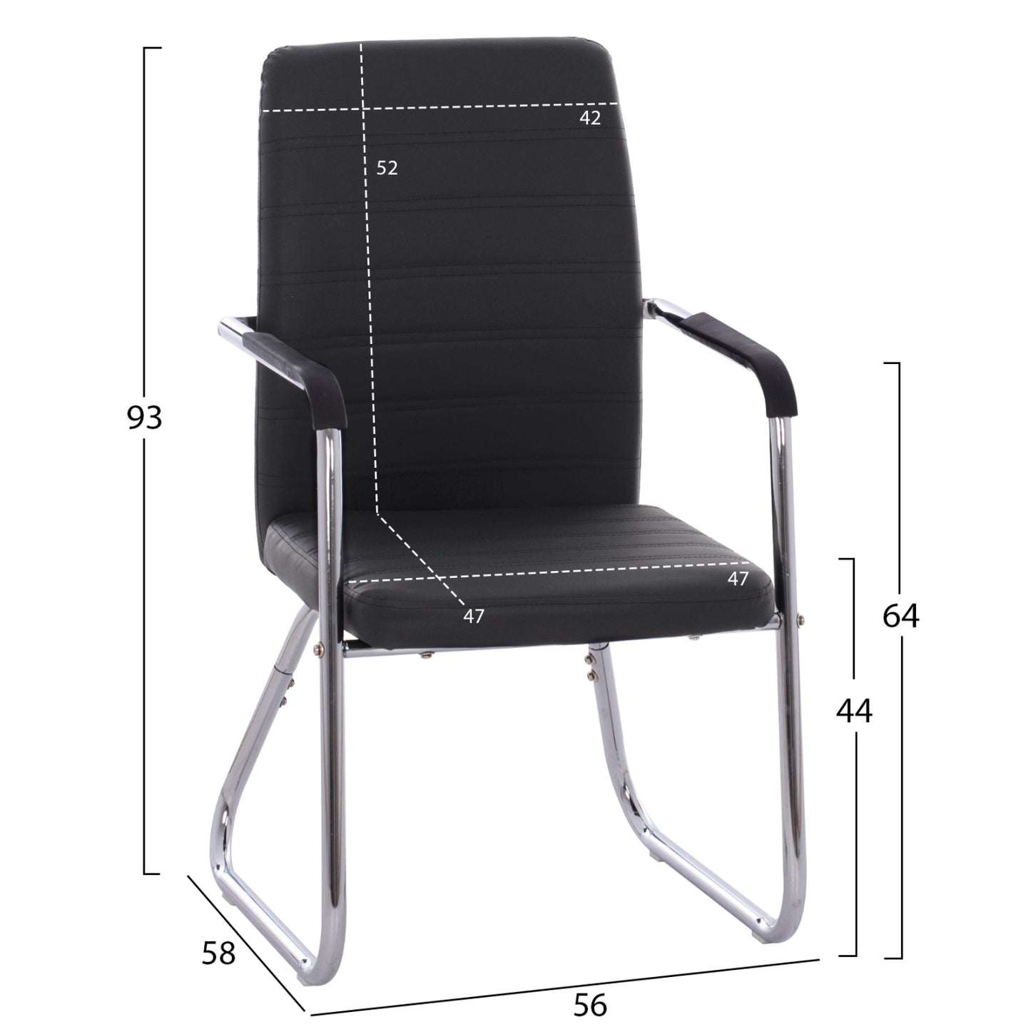 ΠΟΛΥΘΡΟΝΑ DALEY ΜΕ ΜΠΡΑΤΣΑ ΜΑΥΡΟ PU 56x58x93