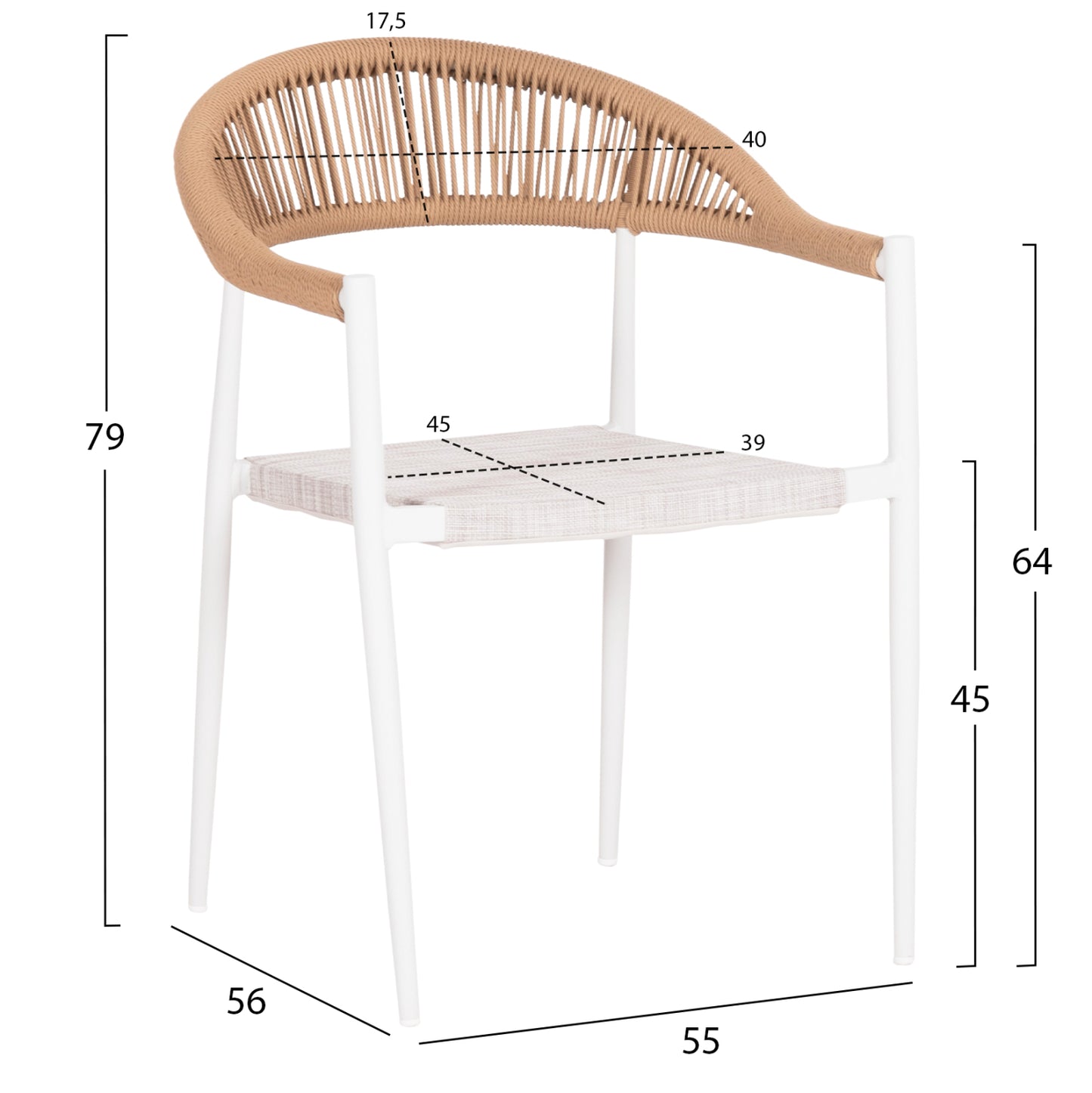 ΠΟΛΥΘΡΟΝΑ BERG ΑΛΟΥΜΙΝΙΟ & TEXTILENE ΛΕΥΚΟ P.E. TWISTED RATTAN 55x56x79