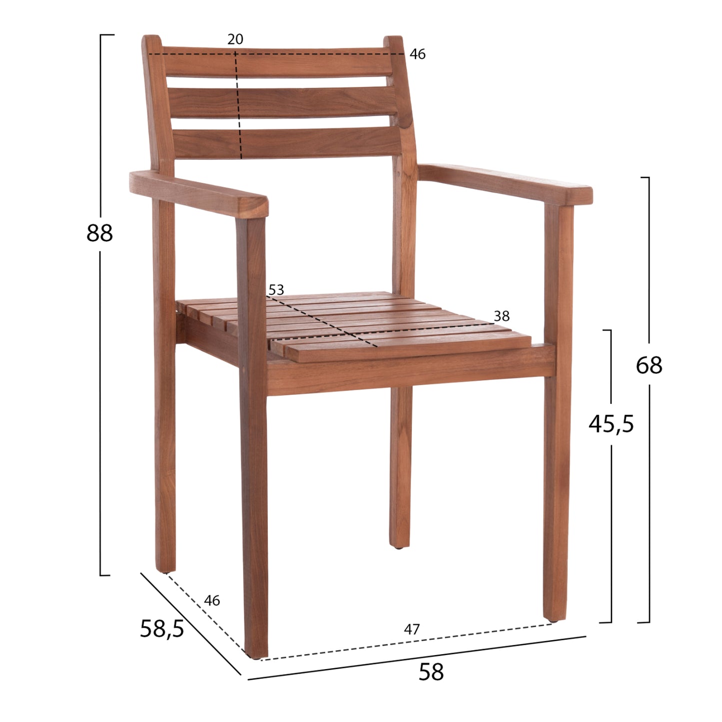 ΠΟΛΥΘΡΟΝΑ KEMPO ΞΥΛΟ TEAK ΣΕ ΦΥΣΙΚΟ 58x58,5x88