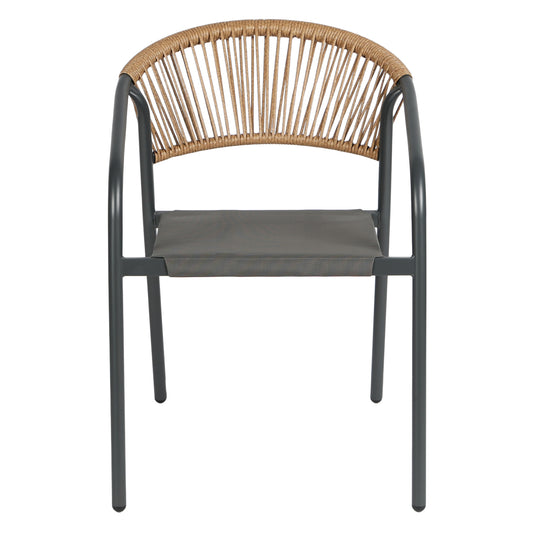 ΠΟΛΥΘΡΟΝΑ HOMAN ΓΚΡΙ ΜΕΤΑΛΛΟ & TEXTILENE ΜΠΕΖ P.E. RATTAN 53x58x75
