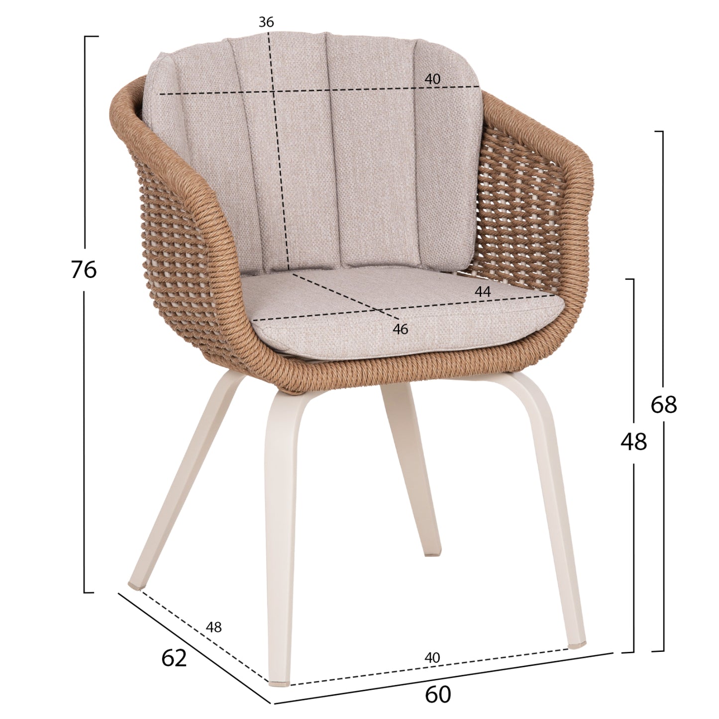 ΠΟΛΥΘΡΟΝΑ VICTUS ΑΛΟΥΜΙΝΙΟ & OLEFIN ΜΠΕΖ-TWIST WICKER 60x62x76