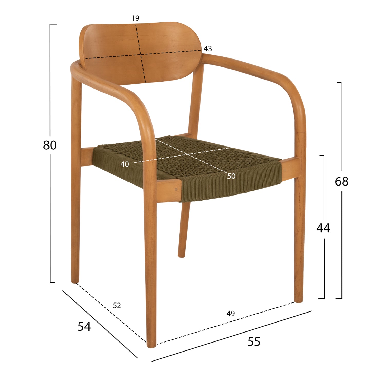 ΠΟΛΥΘΡΟΝΑ OSLO ΞΥΛΟ TEAK ΦΥΣΙΚΟ & ΠΡΑΣΙΝΟ ΣΧΟΙΝΙ 55x54x80