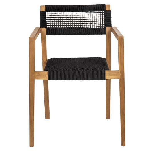 ΠΟΛΥΘΡΟΝΑ CHARLOTTE ΞΥΛΟ TEAK ΦΥΣΙΚΟ & ΜΑΥΡΟ ΣΧΟΙΝΙ 59x54x83