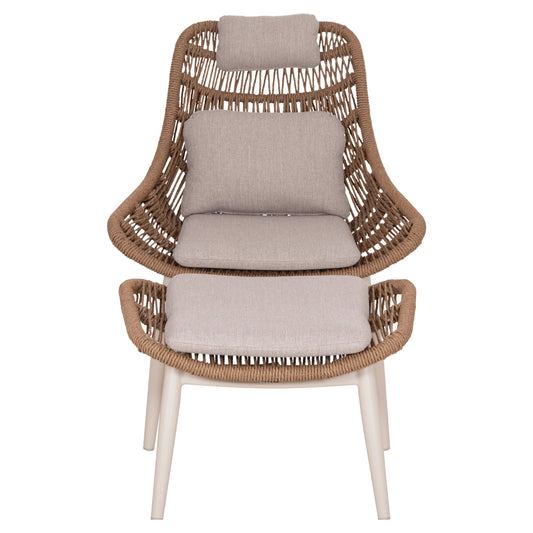 ΠΟΛΥΘΡΟΝΑ LOUNGE ΜΕ ΥΠΟΠΟΔΙΟ REMVAZZO ΑΛΟΥΜΙΝΙΟ ΜΠΕΖ-WICKER 90x85x96