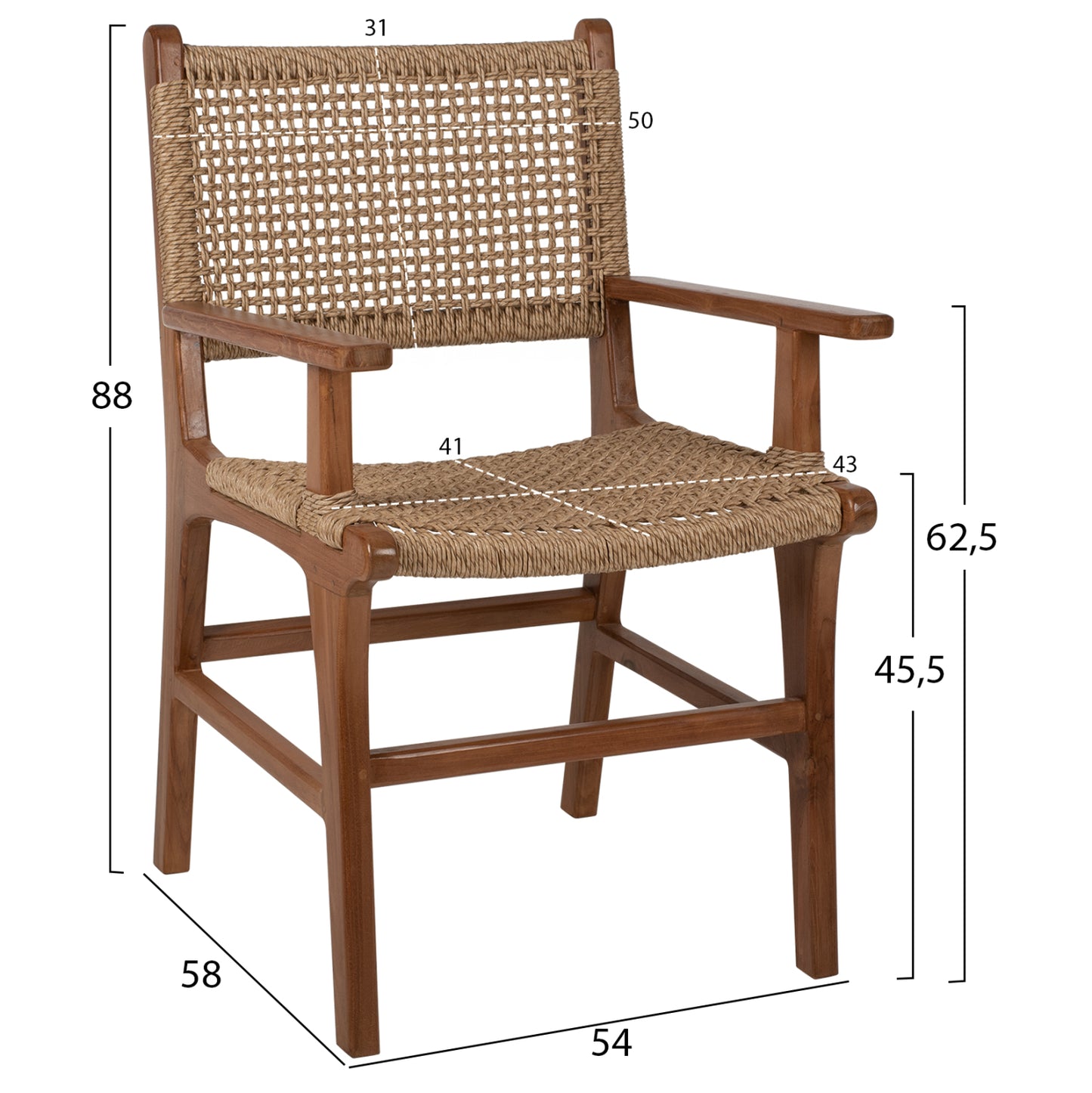 ΠΟΛΥΘΡΟΝΑ ΜΑΣΙΦ ΞΥΛΟ ΤEAK ΦΥΣΙΚΟ RATTAN ΣΧΟΙΝΙ 54x58x88