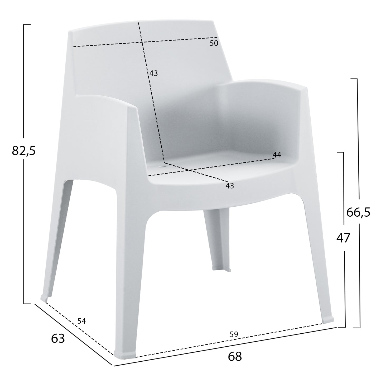 ΠΟΛΥΘΡΟΝΑ ΠΟΛΥΠΡΟΠΥΛΕΝΙΟΥ SLEEK ΛΕΥΚΗ 68x63x82,5