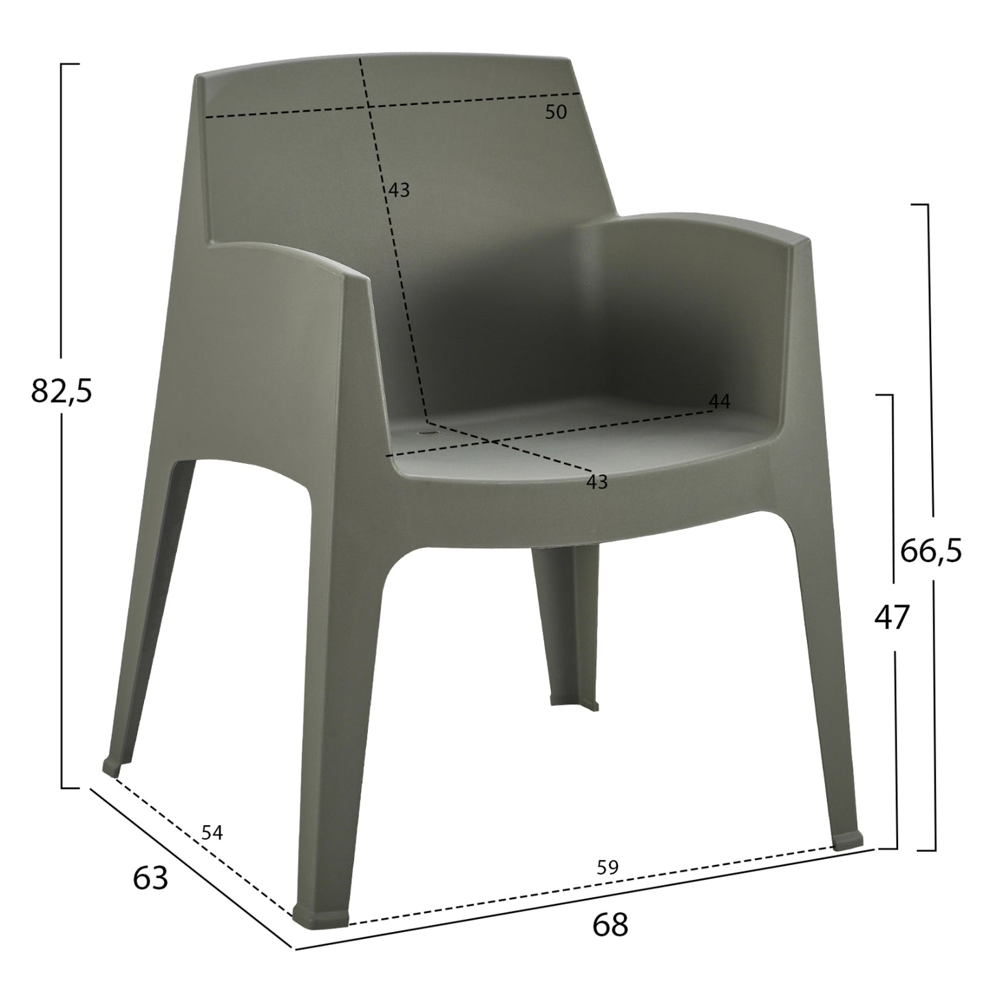 ΠΟΛΥΘΡΟΝΑ ΠΟΛΥΠΡΟΠΥΛΕΝΙΟΥ SLEEK DARK OLIVE GREEN 68x63x82,5