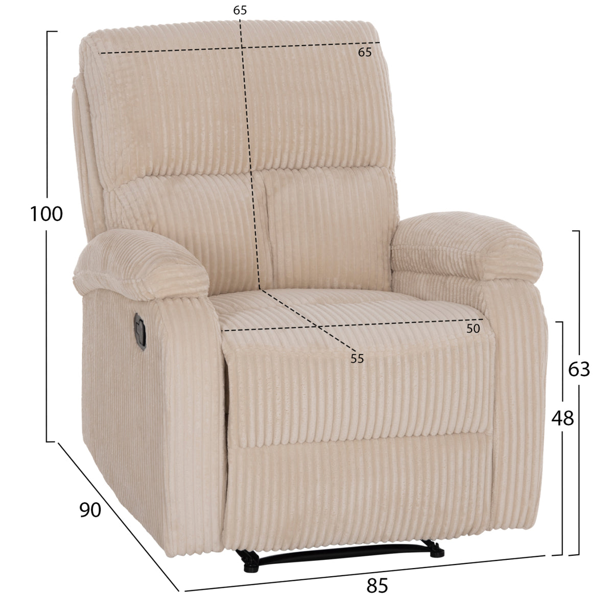 ΠΟΛΥΘΡΟΝΑ RELAX DIONI ΜΠΕΖ ΡΙΓΕ ΥΦΑΣΜΑ 85x90x100