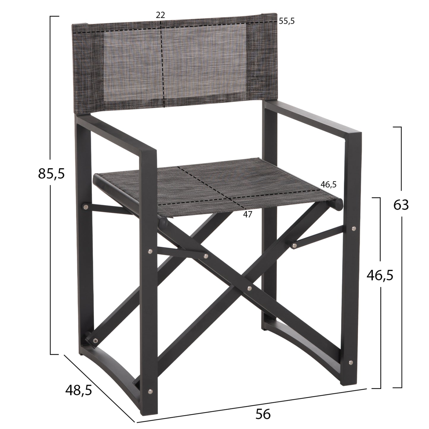 ΠΟΛΥΘΡΟΝΑ ΣΚΗΝΟΘΕΤΗ ΑΛΟΥΜΙΝΙΟΥ DUPRE ΓΚΡΙ 57x48,5x85.5