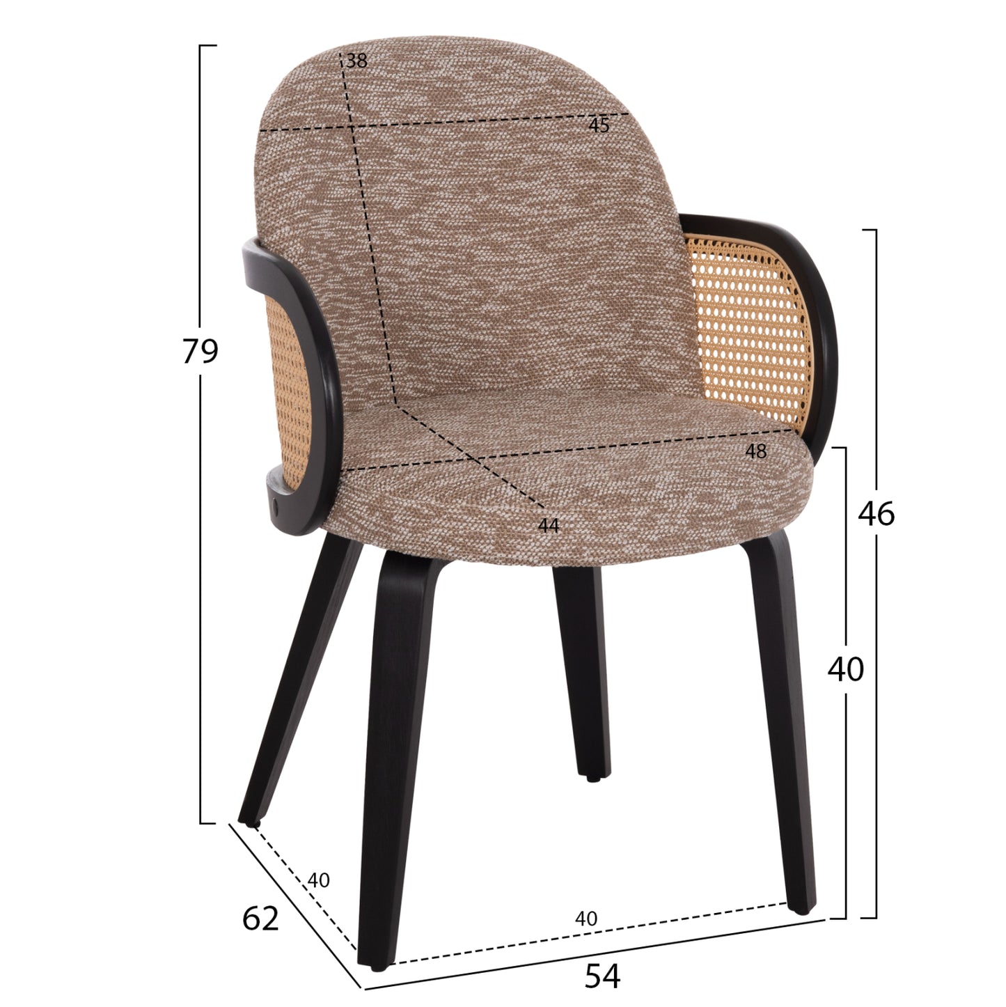 ΠΟΛΥΘΡΟΝΑ ΤΡΑΠΕΖΑΡΙΑΣ BECKER PLYWOOD ΜΑΥΡΟ ΚΑΦΕ ΥΦΑΣΜΑ 54x62x79