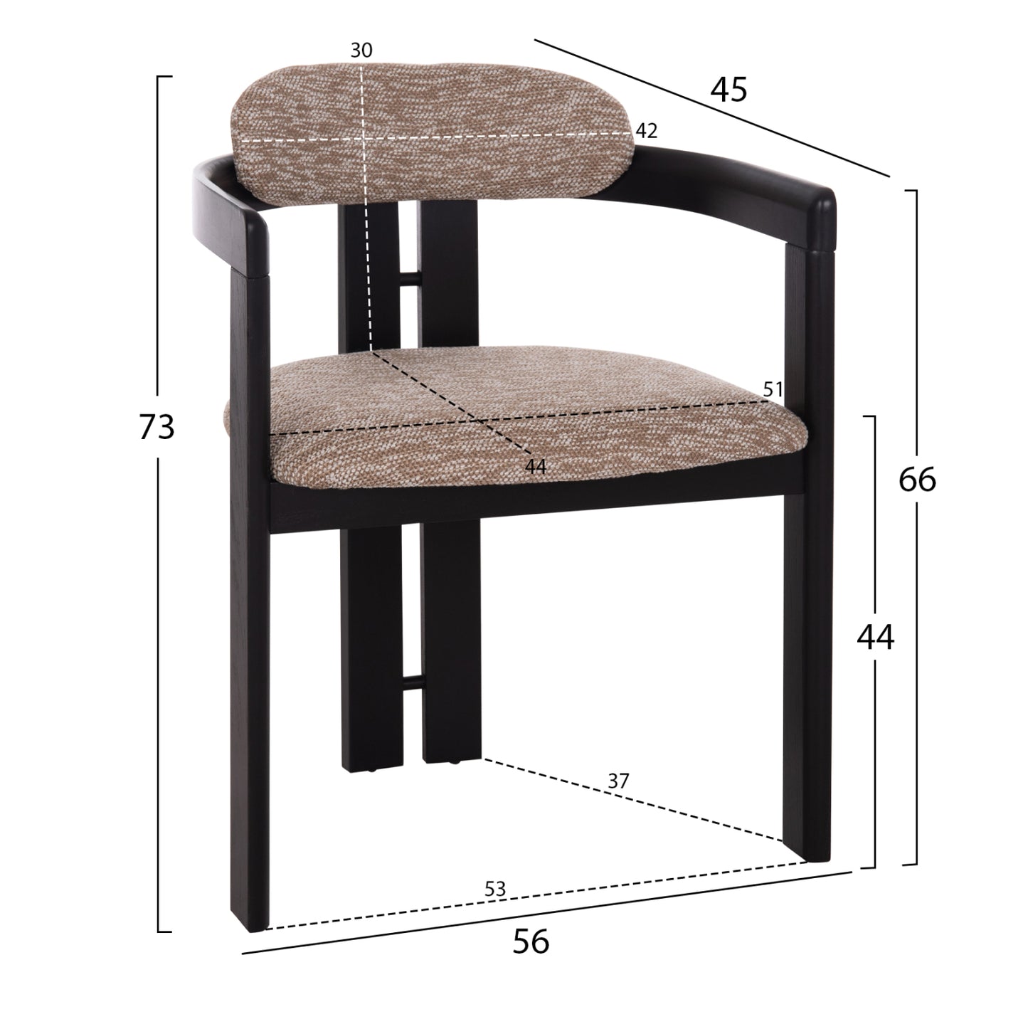 ΠΟΛΥΘΡΟΝΑ ΤΡΑΠΕΖΑΡΙΑΣ KALL ΚΑΦΕ ΥΦΑΣΜΑ PLYWOOD ΣΕ ΜΑΥΡΟ 56x45x73