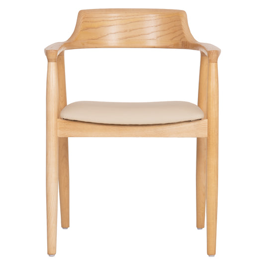 ΠΟΛΥΘΡΟΝΑ ΤΡΑΠΕΖΑΡΙΑΣ TARGA RUBBERWOOD ΦΥΣΙΚΟ & PU ΕΚΡΟΥ 58x54x78