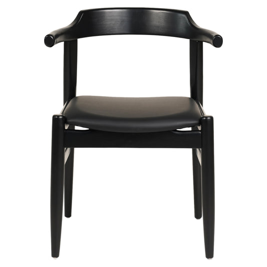 ΠΟΛΥΘΡΟΝΑ ΤΡΑΠΕΖΑΡΙΑΣ CERSEI RUBBERWOOD & PU ΣΕ ΜΑΥΡΟ 57x54x74