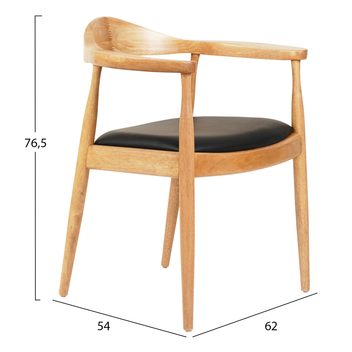 ΠΟΛΥΘΡΟΝΑ ΤΡΑΠΕΖΑΡΙΑΣ ADOR RUBBERWOOD ΣΕ ΟΑΚ ΚΑΙ ΜΑΥΡΟ PU 62x54x76,5