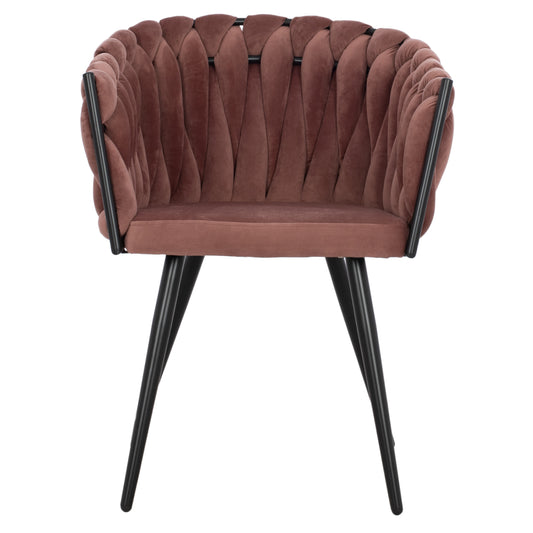 ARMCHAIR LUANDA VELVET RUST AND METAL LEGS 60x54x78