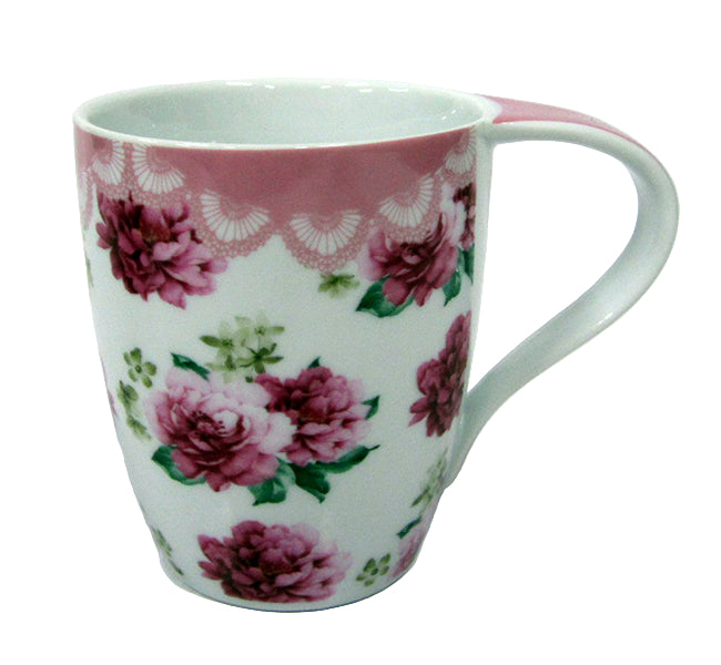 Πορσελάνινη Κούπα με Κλασικά Σχέδια Λουλουδιών