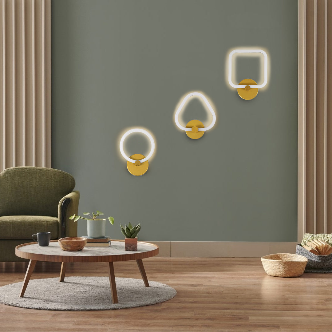 MATILDA 61340 Φωτιστικό Τοίχου - Απλίκα Design LED CCT 8W 960lm 360° AC 220-240V - Εναλλαγή Φωτισμού μέσω Διακόπτη On/Off All In One Ψυχρό 6000k+Φυσικό 4500k+Θερμό 2700k Μ20 x Π5 x Υ25.5cm - Χρυσό