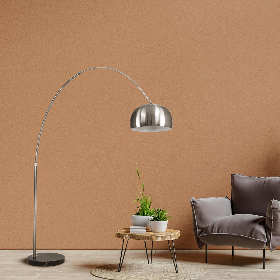 PRAGUE 00990 Μοντέρνο Επιδαπέδιο Φωτιστικό με Ντουί 1 x E27 AC 220-240V IP20 - Νίκελ Βούρτσας - Μ210 x Π45 x Υ220