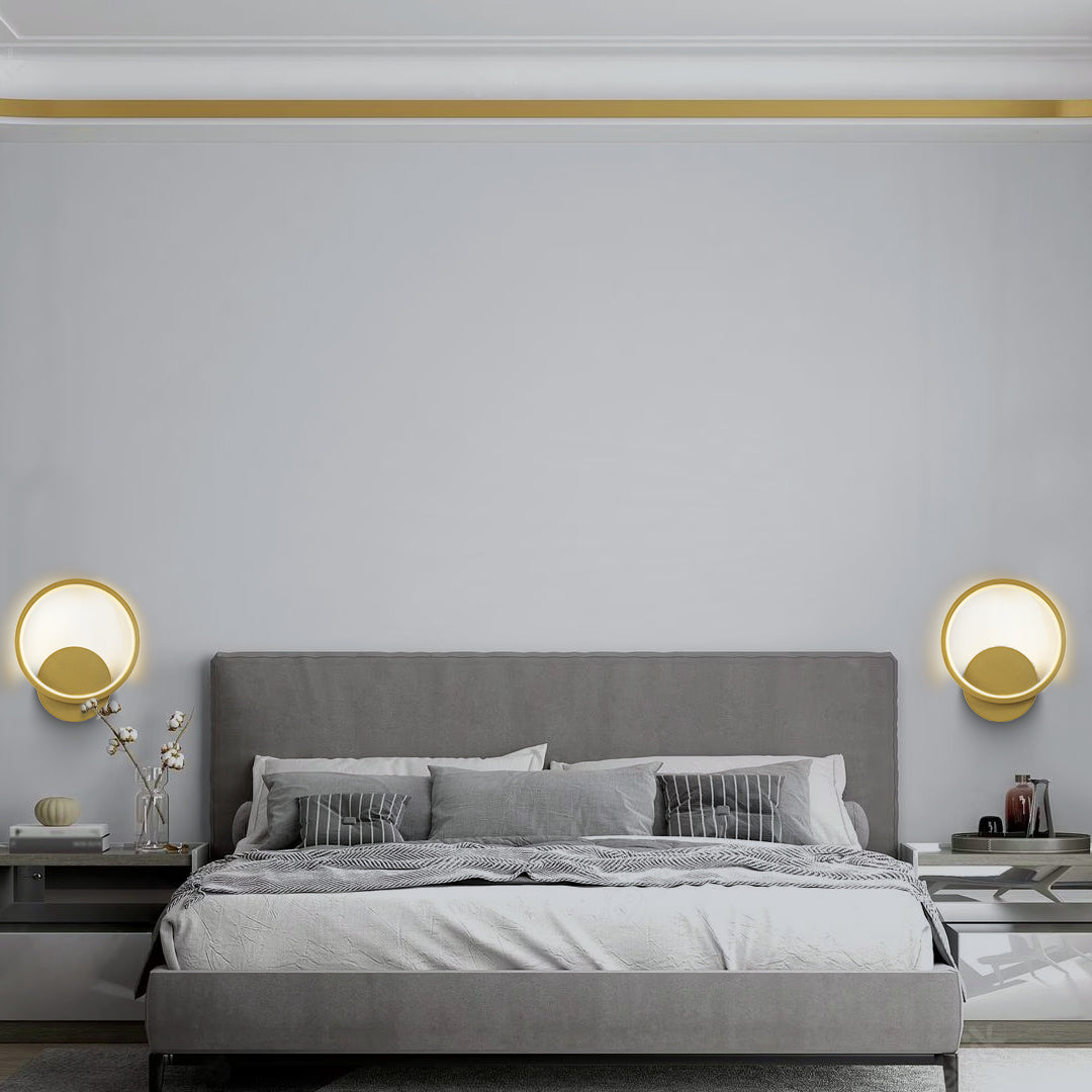 TED 61072 Μοντέρνο Φωτιστικό Τοίχου - Απλίκα LED 9W 1080lm 300° AC 220-240V IP20 Ρυθμιζόμενο Λευκό CCT με On/Off 2700K/4500K/6000K - Lumileds SMD Chip - Χρυσό Βούρτσας - Μ20 x Π5.5 x Υ23