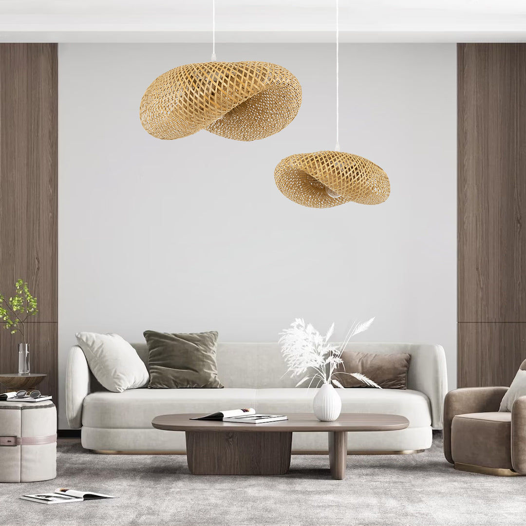 MEXICO 00718 Boho Κρεμαστό Φωτιστικό Οροφής με Ντουί 1 x E27 AC 220-240V IP20 - Μπεζ - Μ40 x Π30 x Υ18