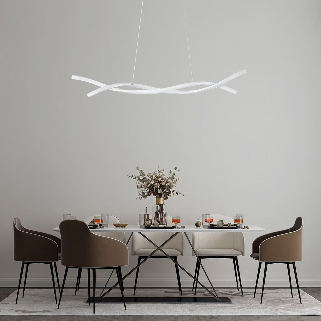 MORALES 61276 Κρεμαστό Φωτιστικό Οροφής Design LED CCT 54W 6048lm 200° AC 220-240V - Εναλλαγή Φωτισμού μέσω Τηλεχειριστηρίου All In One Ψυχρό 6000k+Φυσικό 4500k+Θερμό 2700k Dimmable Μ90 x Π14 x Υ14cm - Λευκό