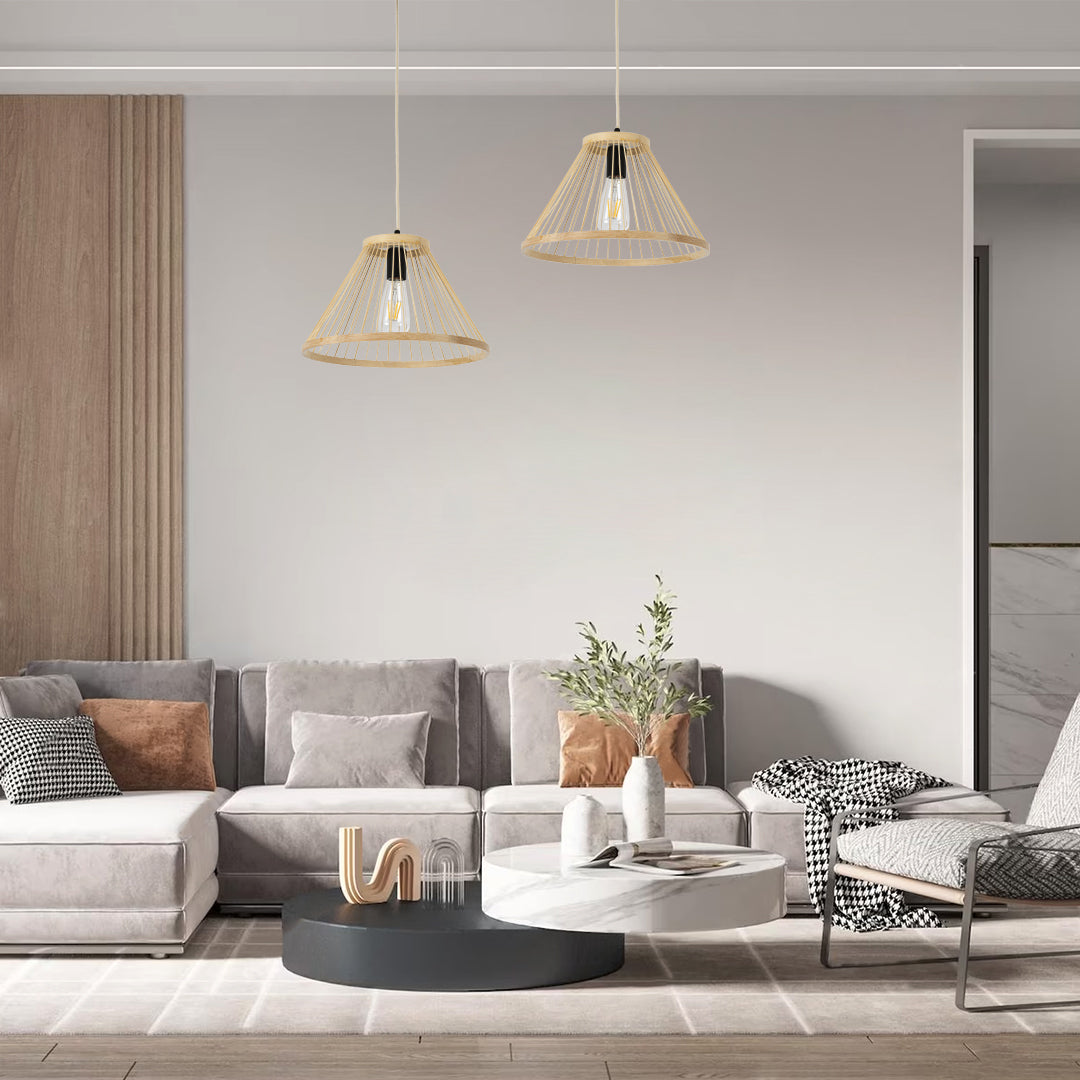 TYGEE 01930 Boho Κρεμαστό Φωτιστικό Οροφής με Ντουί 1 x E27 AC 220-240V IP20 - Μπεζ - Μ35 x Π35 x Υ22