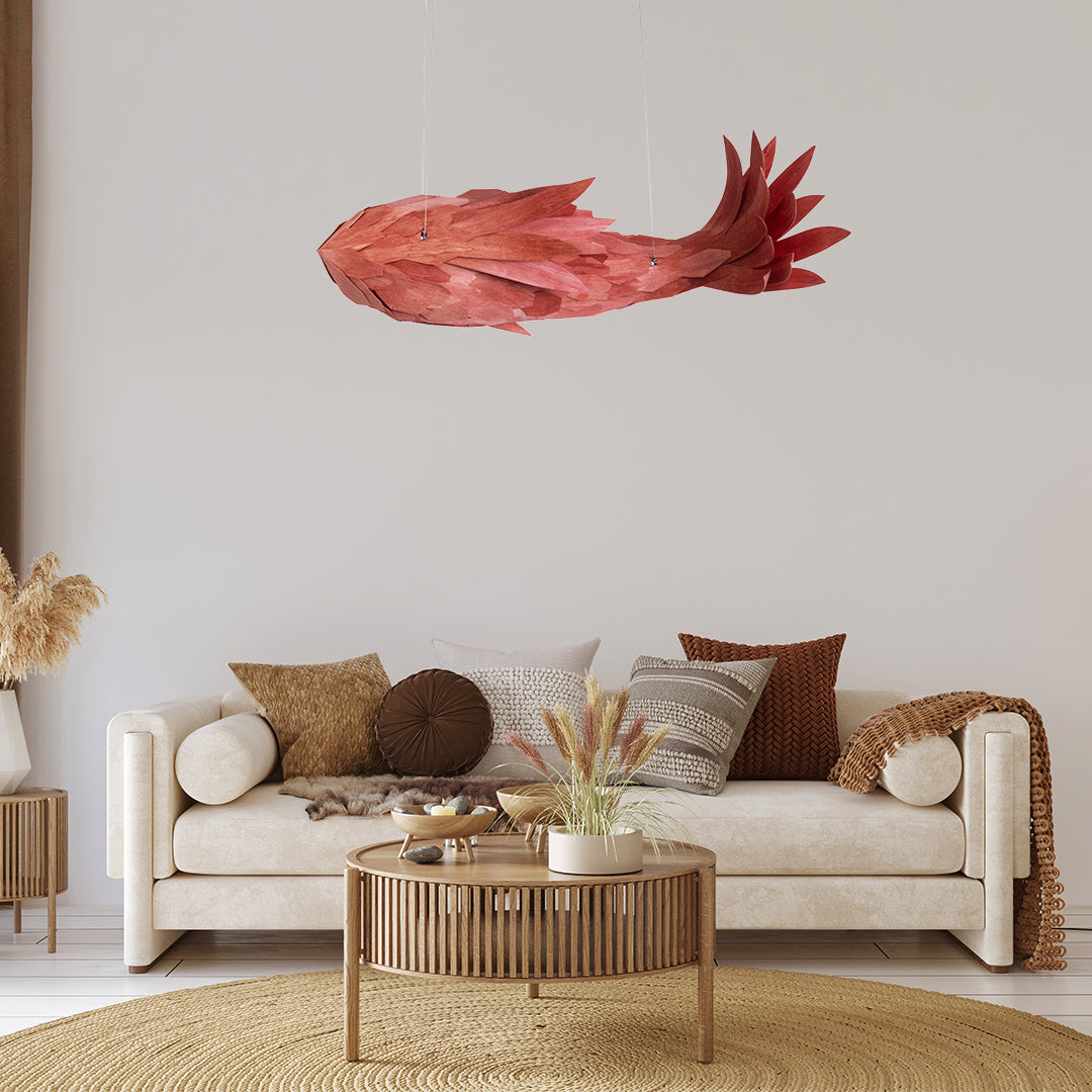 GOURAMI 02361 Μοντέρνο Κρεμαστό Φωτιστικό Οροφής με Ντουί 1 x E27 AC 220-240V IP20 - Κόκκινο - Μ100 x Π72 x Υ36