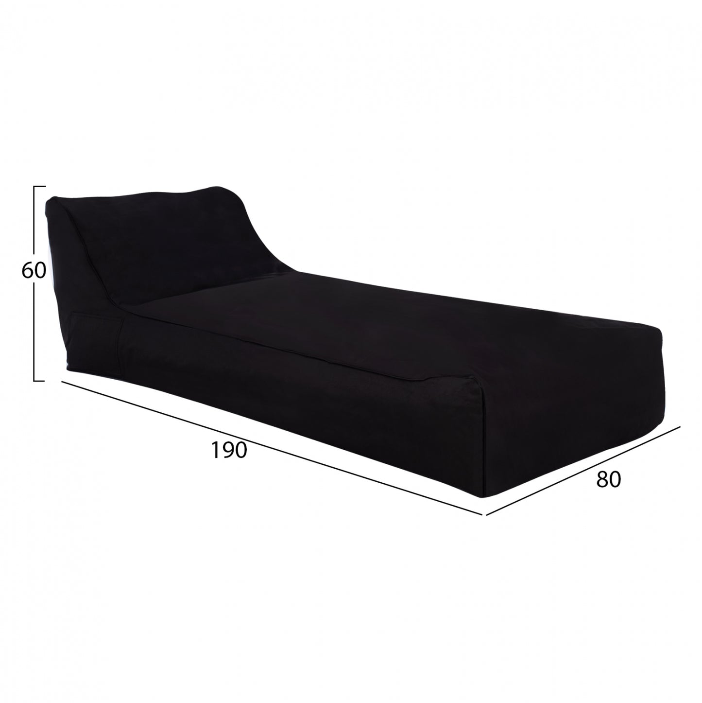 ΠΟΥΦ TANEA ΜΑΥΡΟ ΜΕ UV PROTECTION 190x80x60