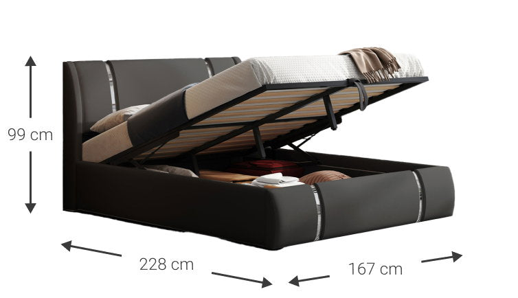 Επενδυμένο Κρεβάτι Aelina Μαύρο 228x167x99