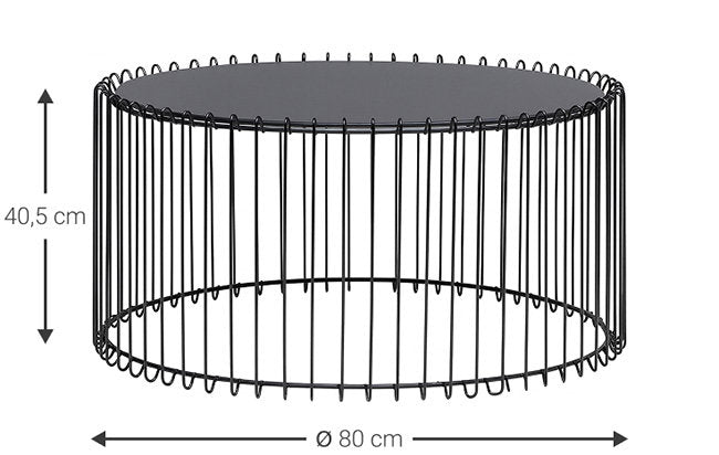 Temporal Round Coffee Table Black 80x80x40.5