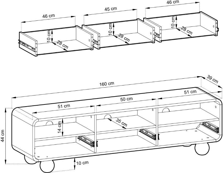 Έπιπλο Τηλεόρασης Belu 160x39x44