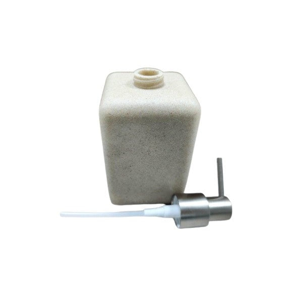 Δοχείο Υγρού Σαπουνιού Nature Μπεζ Ρητίνης με Πλαστική Αντλία 8x8x18