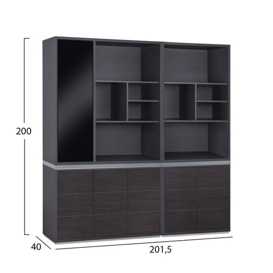 SET OF 2 PROFESSIONAL ROSEWOOD OFFICE BOOKCASES