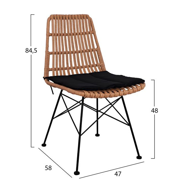 ΣΕΤ 5 ΤΜΧ ALLEGRA WICKER ΜΕ ΤΡΑΠΕΖΙ 140x80x78 ΜΠΕΖ & ΜΑΥΡΟ ΧΡΩΜΑ