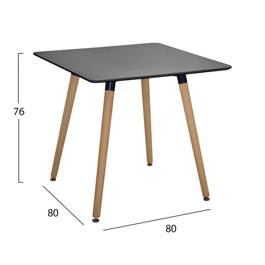 ΣΕΤ 5 ΤΜΧ ΤΡΑΠΕΖΙ MINIMAL ΜΑΥΡΟ & VEGAS ΛΕΥΚΕΣ 80x80x74