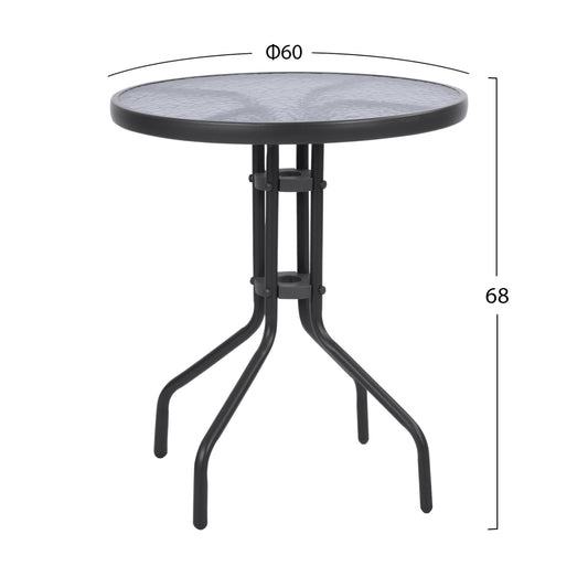 OUTDOOR SET 3 PCS LIMA TABLE & 2 FOLDING CHAIRS GREY